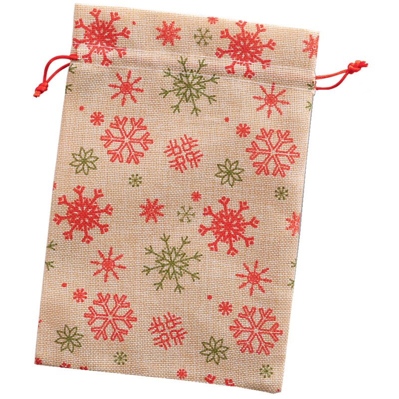 folia cadeauzak jute-look naturel, sneeuwvlok, 170×250 mm