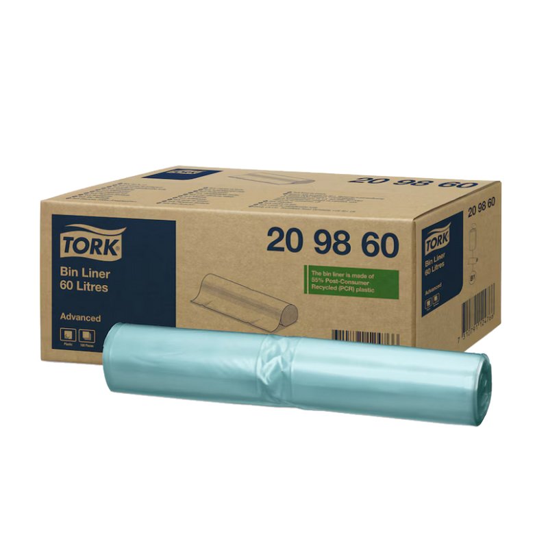Tork vuilniszak, groen, 60 liter, 100 stuks