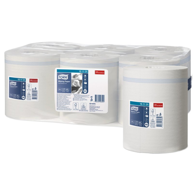 Tork rouleau de nettoyage M2, 2 plis, blanc, 160 m