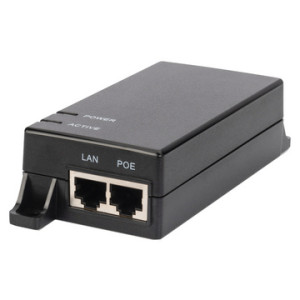 DIGITUS PoE-injectieadapter IEEE 802.3af, 48V 15,4W, zwart