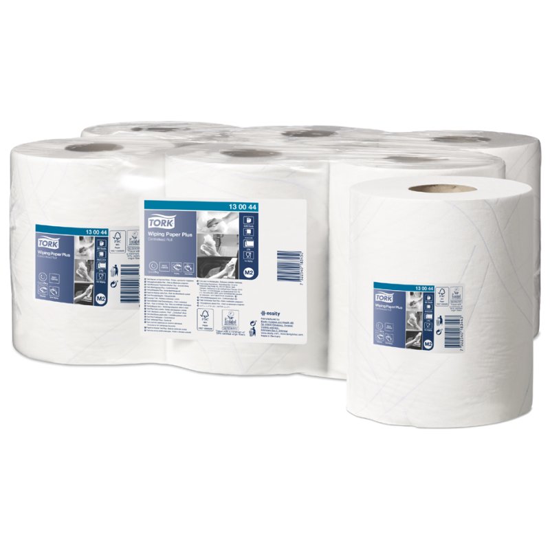 Tork rouleau de nettoyage multicouche, blanc, 2 plis, 125 mètres