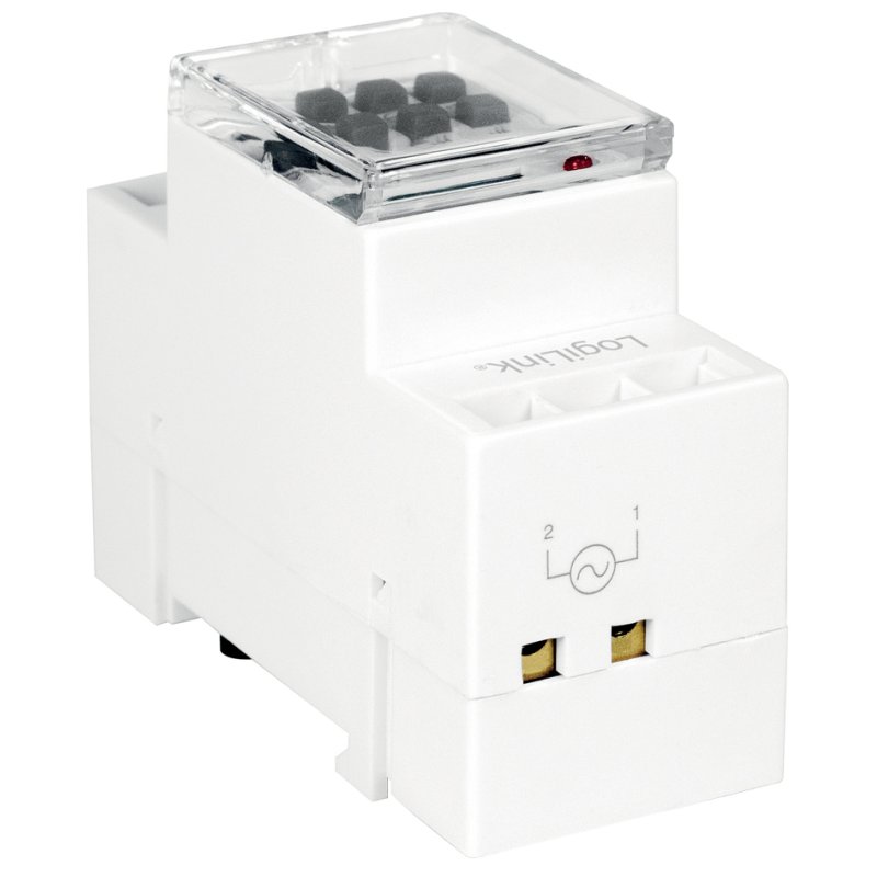 LogiLink minuteur programmable rail DIN, blanc, écran LCD, 16A
