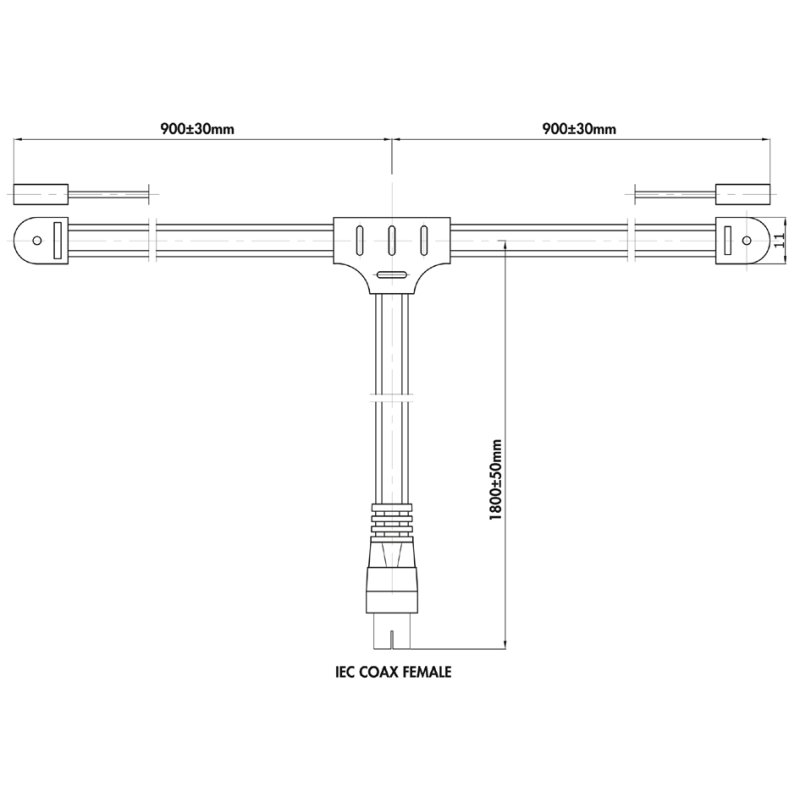 LogiLink Antenne dipôle FM-radio, transparent, 1,8 m, 75 Ohm