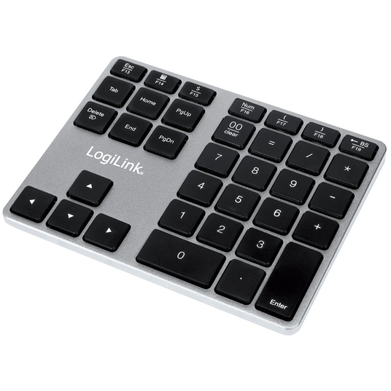 LogiLink Clavier numérique Bluetooth, sans fil, aluminium, 35 touches