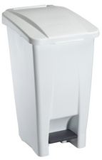CEP pedaalemmer 60 liter, wit, met wielen