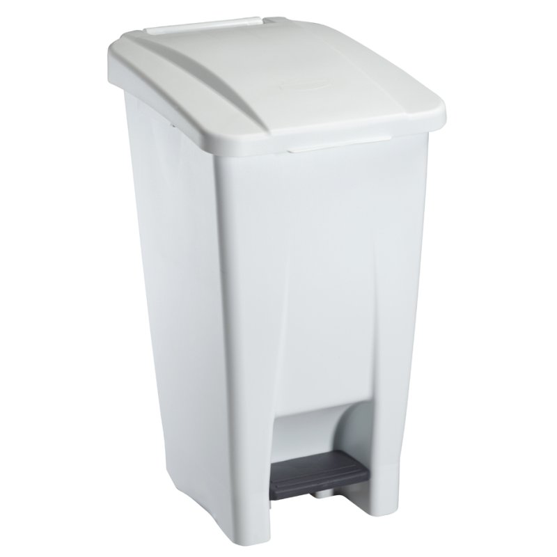 CEP poubelle à pédale 60 litres, blanc, avec roulettes