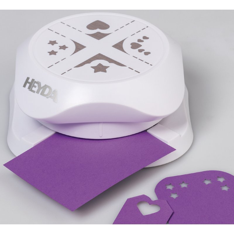 HEYDA vouwstans 4-Eck, vier verschillende hoeken, karton tot 220 g/m²