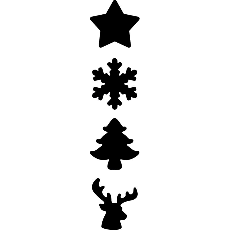 HEYDA decoratieve perforator Mini Hangers Kerst, 4 motieven, 10 mm, 32 stuks