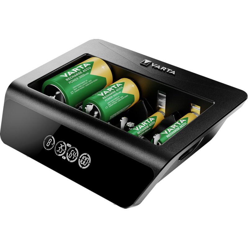 VARTA batterijlader LCD Universal Charger+, zwart, USB-C kabel