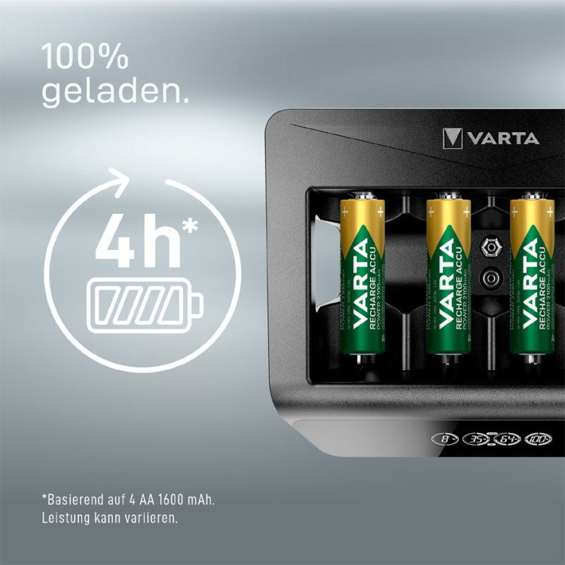 VARTA batterijlader LCD Universal Charger+, zwart, USB-C kabel