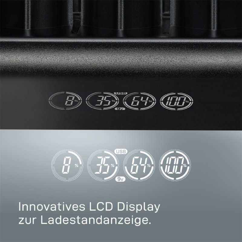 VARTA batterijlader LCD Universal Charger+, zwart, USB-C kabel