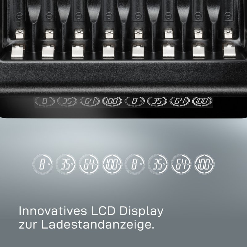 VARTA LCD Multi lader, 8x AA/AAA, LCD-scherm, USB-C