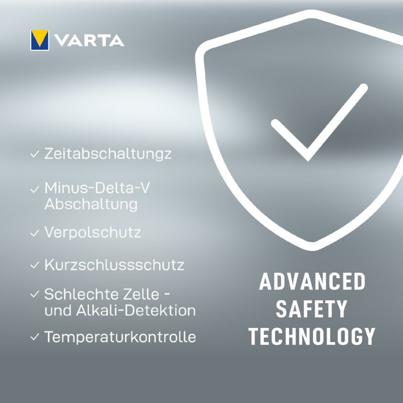 VARTA LCD Smart oplader+, 4x AA batterijen, LCD-display