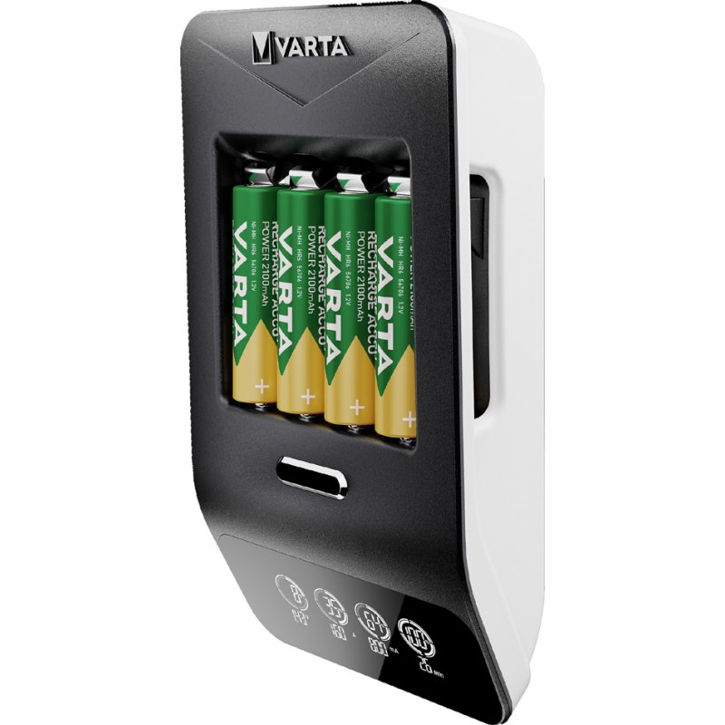 VARTA LCD Ultra Fast batterijlader, 4 AA batterijen, 15 minuten laadtijd