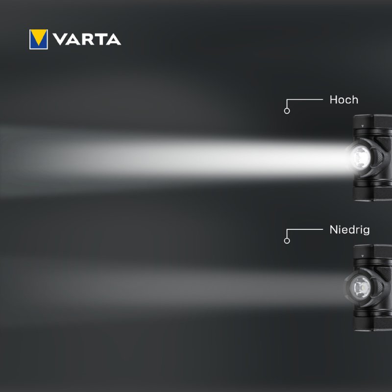 VARTA hoofdlamp Indestructible H20 Pro, 350 lumen, 100 m, inclusief 3 AAA batterijen