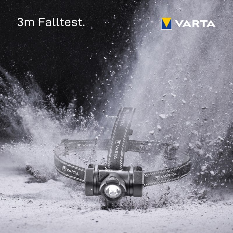 VARTA hoofdlamp Indestructible H20 Pro, 350 lumen, 100 m, inclusief 3 AAA batterijen