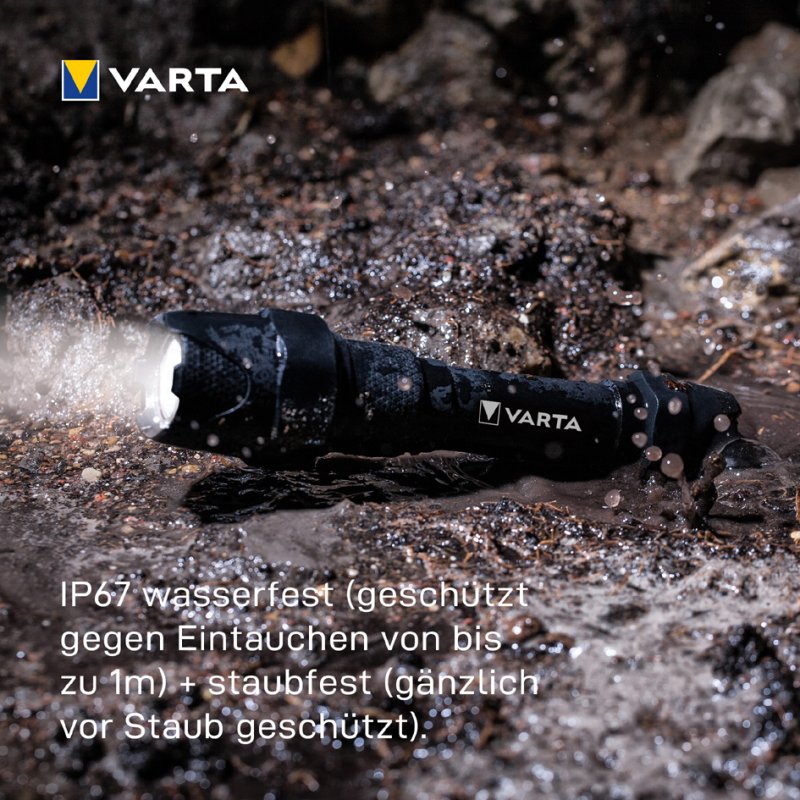 VARTA zaklamp Indestructible F30 Pro, 650 lumen, 279 m, incl. 6× AA batterijen