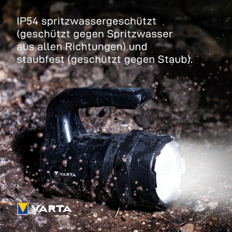 VARTA zaklamp Indestructible BL20 Pro, 400 lumen, 400 m bereik, inclusief 6x AA batterijen