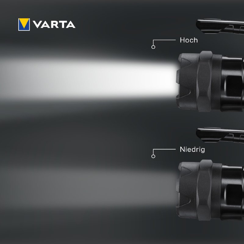 VARTA zaklamp Indestructible BL20 Pro, 400 lumen, 400 m bereik, inclusief 6x AA batterijen