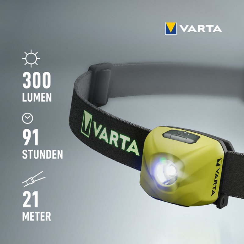 VARTA hoofdlamp Outdoor Sports Ultralight H30R, wit, oplaadbaar, 300 lumen