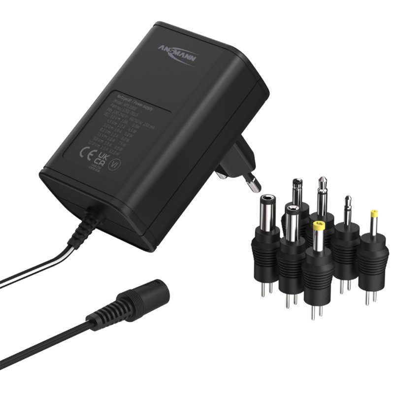 ANSMANN universele stekkervoeding APS 1000, 12 W, 3-12 V, zwart