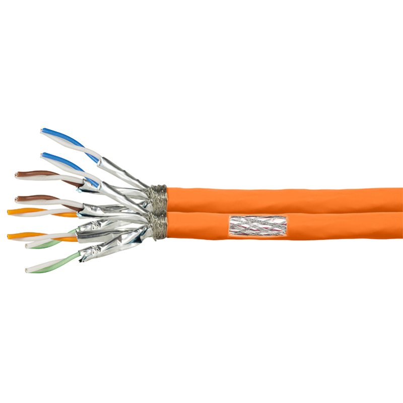 LogiLink Câble d'installation professionnel catégorie 7, double blindage, orange, 100 mètres