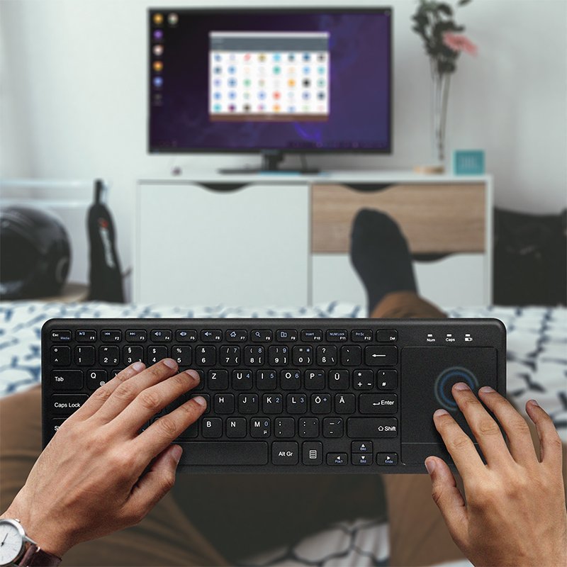 LogiLink wireless keyboard with touchpad, QWERTZ layout, black