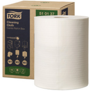 Tork reinigingsrol meerdere doeleinden, 1-laags, wit, 114 m