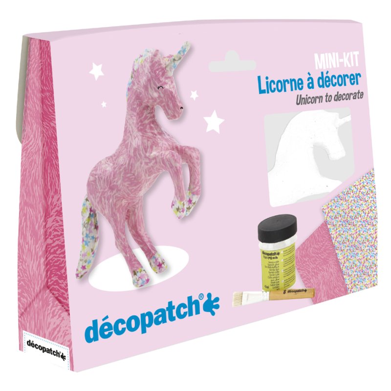décopatch papier-mâché unicorn set, complete craft kit