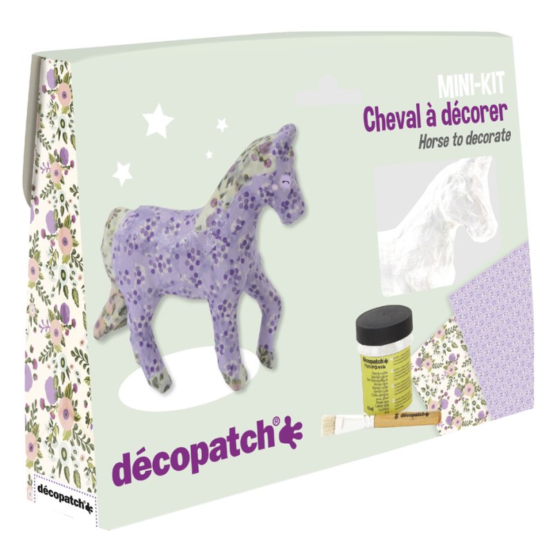 décopatch papier-mâché set cheval, 5 pièces, à partir de 6 ans