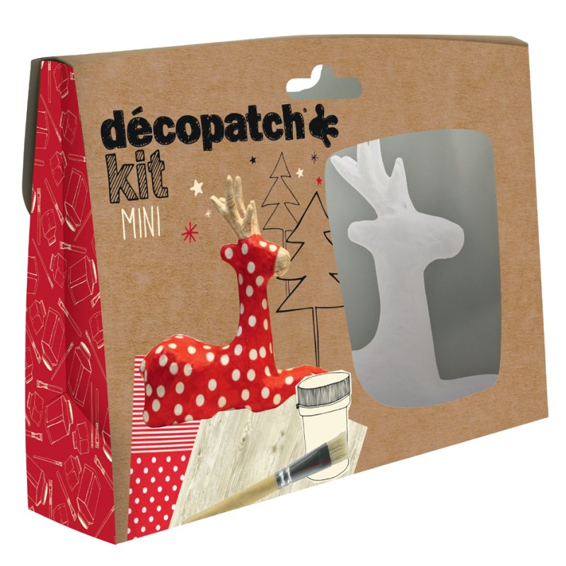 décopatch papier-mâché set renne, 5 pièces, à partir de 6 ans