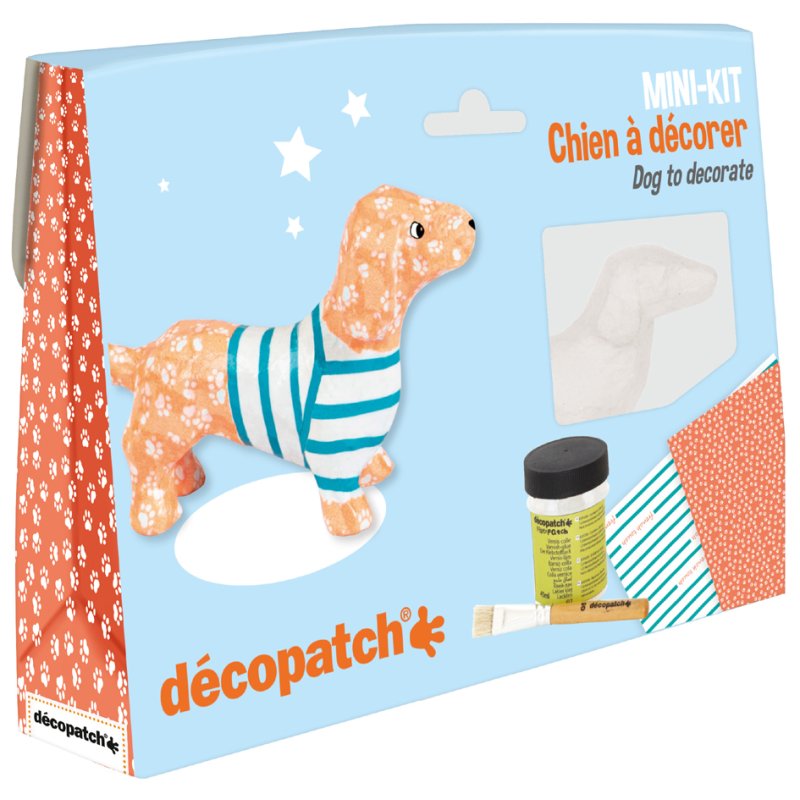 Décopatch papier-mâché set teckel, 5 pièces, à partir de 6 ans