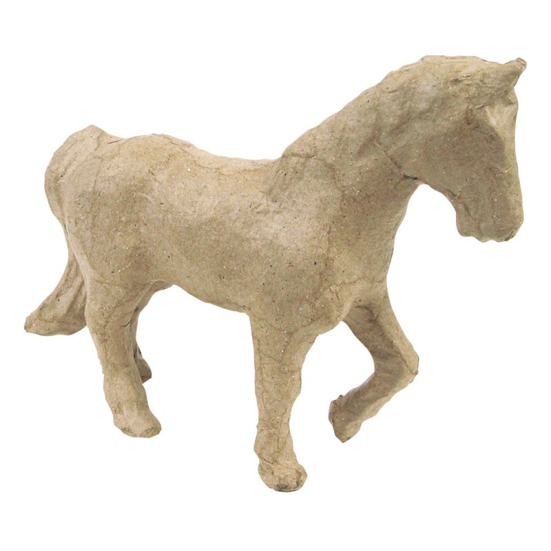 décopatch Papier-mâché cheval, marron naturel, 130×40×110 mm
