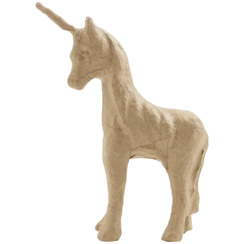 décopatch papier-maché eenhoorn, naturel bruin, 165 mm hoog