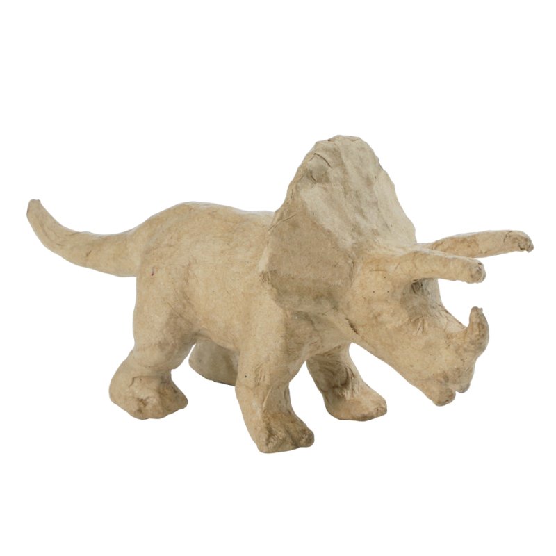 décopatch papier-maché figuur Triceratops, naturel bruin, 190×60×90 mm