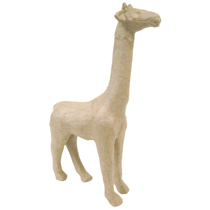 décopatch papier-maché giraffe, naturel bruin, 28 cm hoog