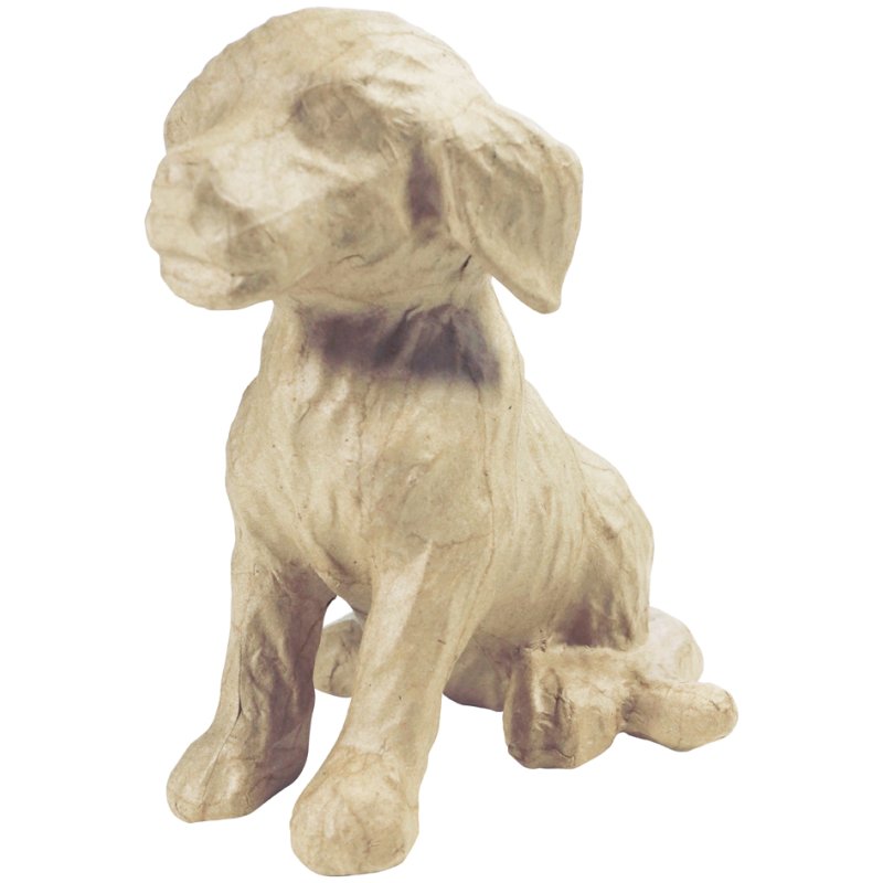 Décopatch papier-maché hond figuur, naturel, 180 mm