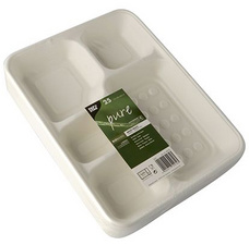 PAPSTAR suikerriet deksels voor menutrays, komposteerbaar, 225×286×14 mm, 25 stuks