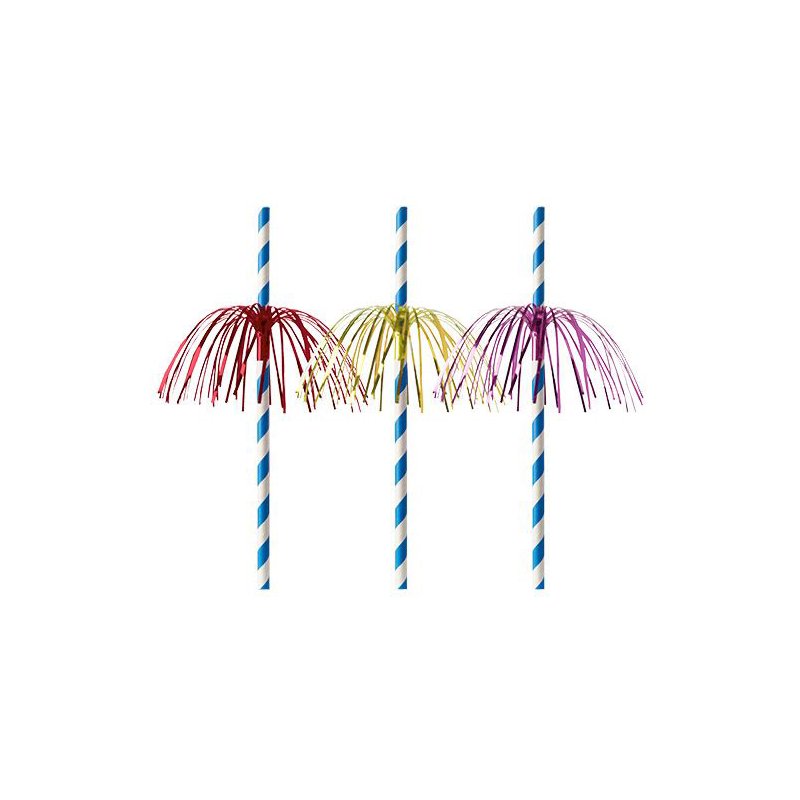 PAPSTAR pailles en papier Fireworks, 200 mm, bleu/blanc, 50 pièces