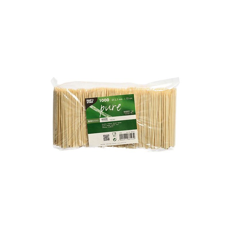 PAPSTAR cocktail sticks in bamboo, natural, 2.5 mm diameter, 1,000 pieces
