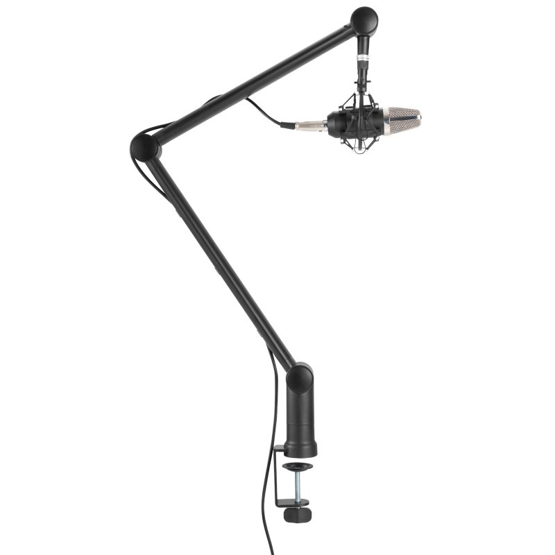 LogiLink Bras de microphone professionnel, noir, bras à ciseaux 825 mm, 1 kg