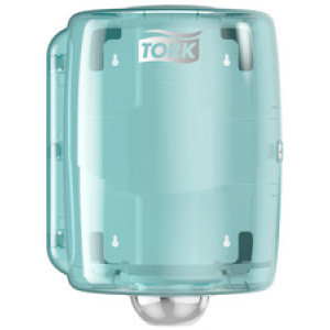 Tork afrolrek voor schoonmaakrollen, maximaal formaat, turquoiseblauw, W2 systeem