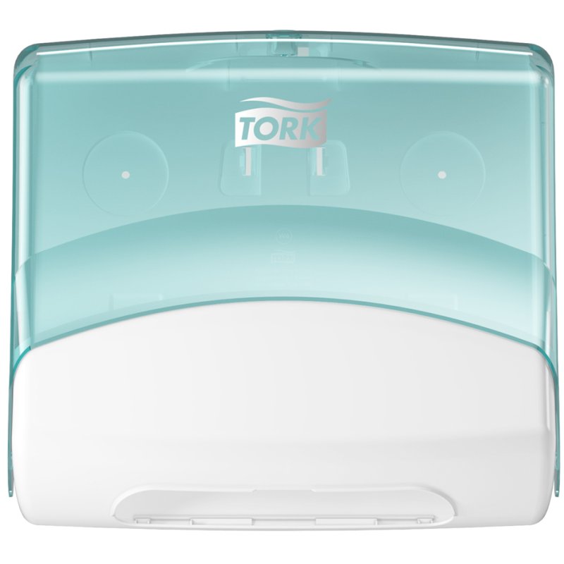 Distributeur Tork pour chiffons de nettoyage, turquoise/blanc, système W4