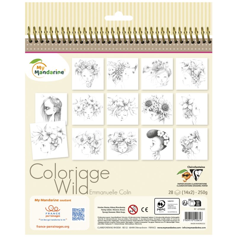 My Mandarine schetsboek Wild 1, sinaasappelkleurig, 28 vel, 200×255 mm