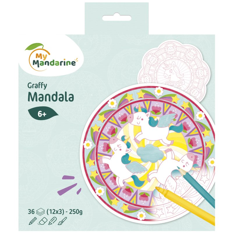My Mandarine kleurboek Mandala Magie, voorgestanst, 36 vel, 250 g/m²
