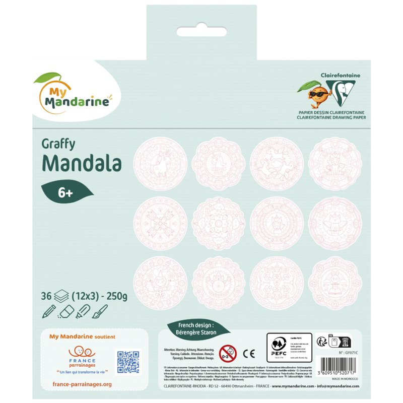 My Mandarine kleurboek Mandala Magie, voorgestanst, 36 vel, 250 g/m²