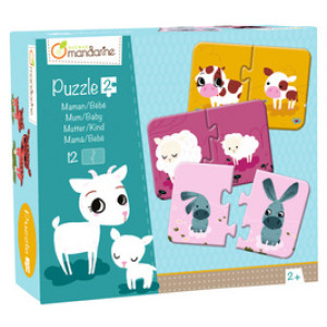 My Mandarine legpuzzel Moeder en kind, 2 stukken, 12 sets, vanaf 2 jaar