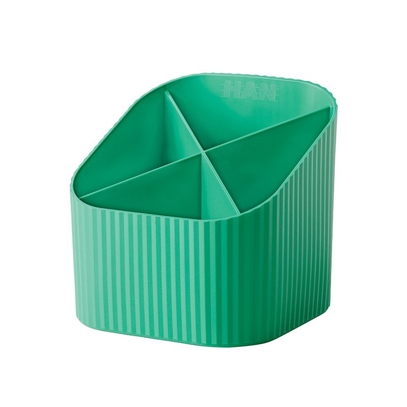 HAN porte-crayons Re-X-LOOP, plastique recyclé, 4 compartiments, blanc