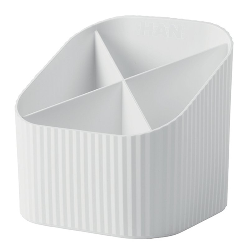 HAN porte-crayons Re-X-LOOP, plastique recyclé, 4 compartiments, blanc