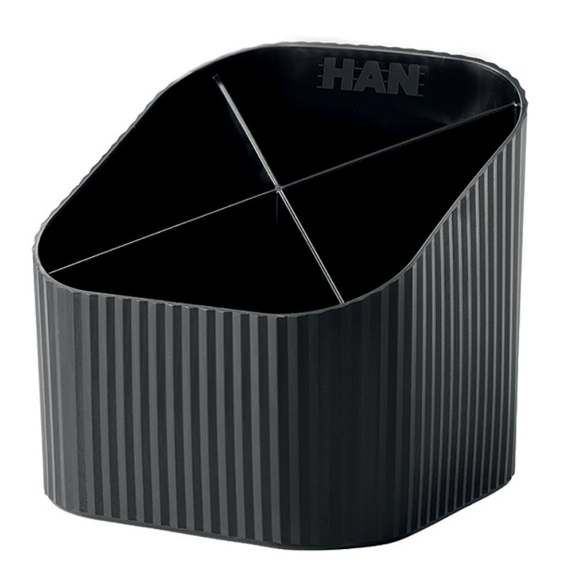 HAN porte-crayons Re-X-LOOP, plastique recyclé, 4 compartiments, blanc